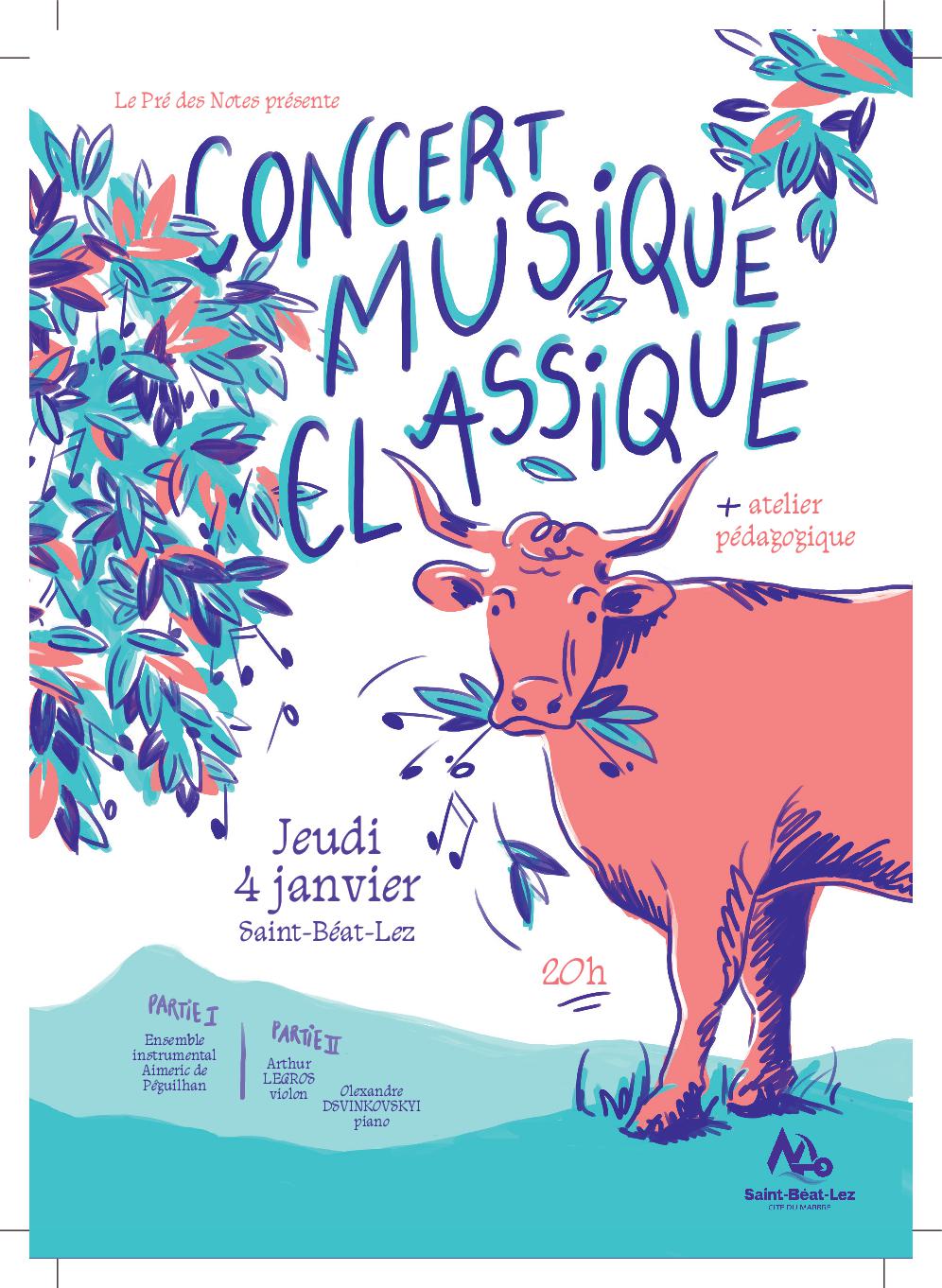 Jeudi 4 janvier, atelier pédagogique et concert de musique classique en l'église Saint-Privat de Saint-Béat